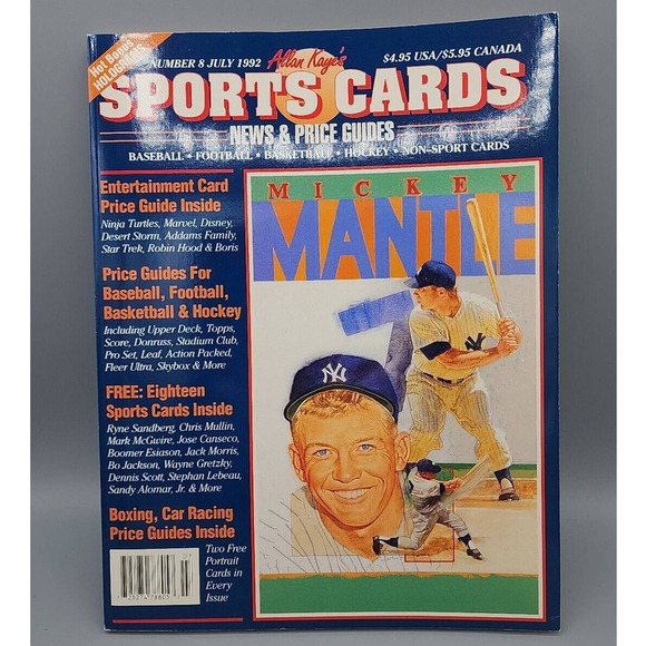 Allan Kaye's Sports Cards News and Price Guides July 1992 Mickey Mantle & Cards - Picture 1 of 10